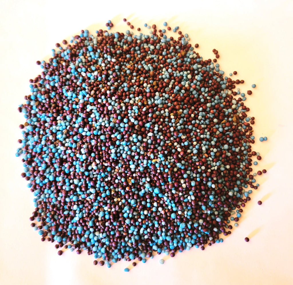 Small multicolor fertilizer granules